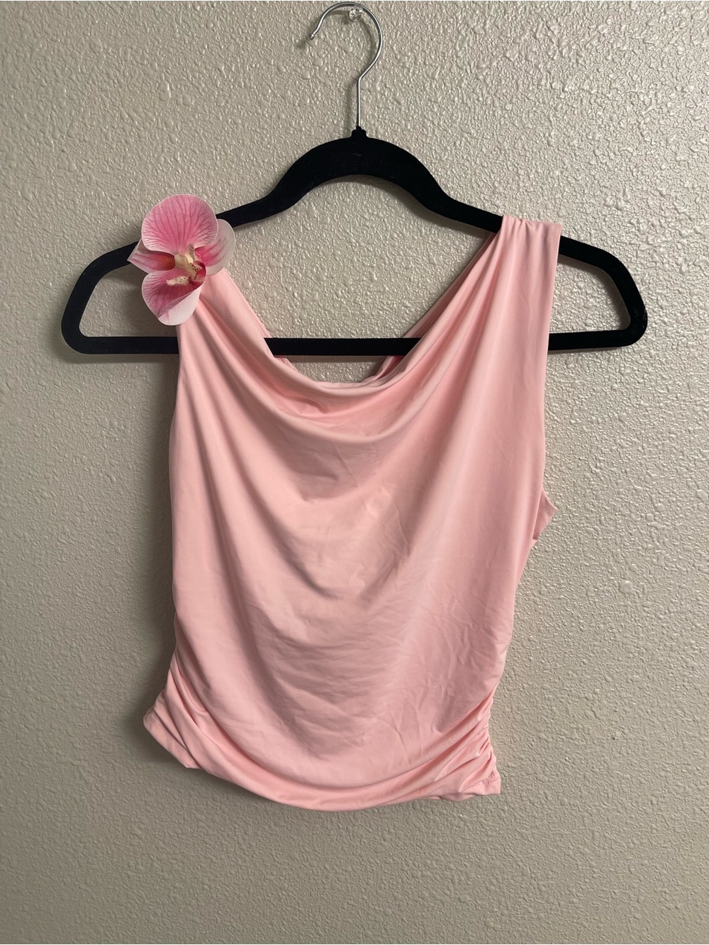 White Fox Boutique Soft Pink Draped Cowl Tank